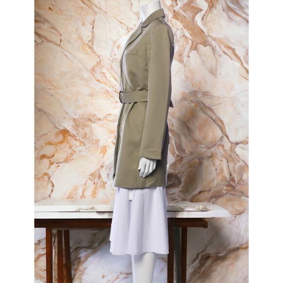 NWT - Anine Bing Green Trench Coat with Belt Size: L - Picture 2 of 8